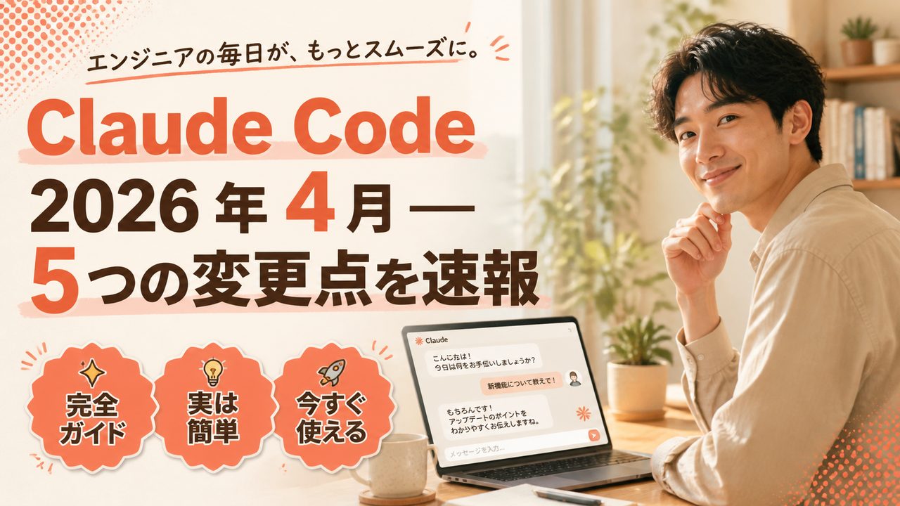 Claude Code 2026 年 4 月｜5 つの変更点と新機能を速報