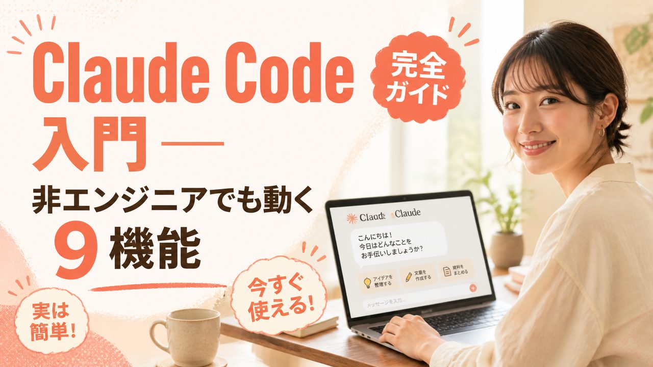 Claude Code 入門｜非エンジニアでも動く 9 機能と使い方