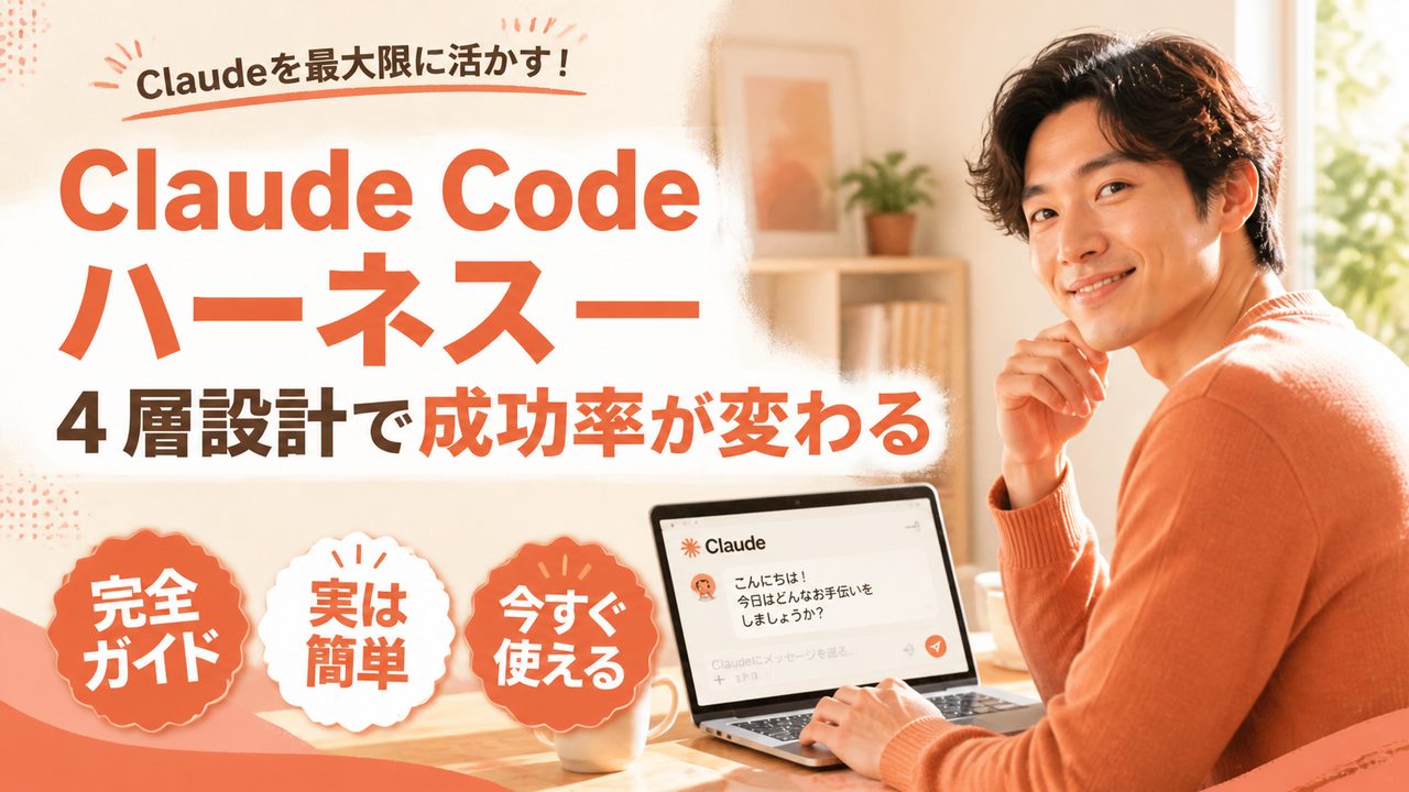 Claude Code ハーネス｜4 層設計で成功率を上げる方法