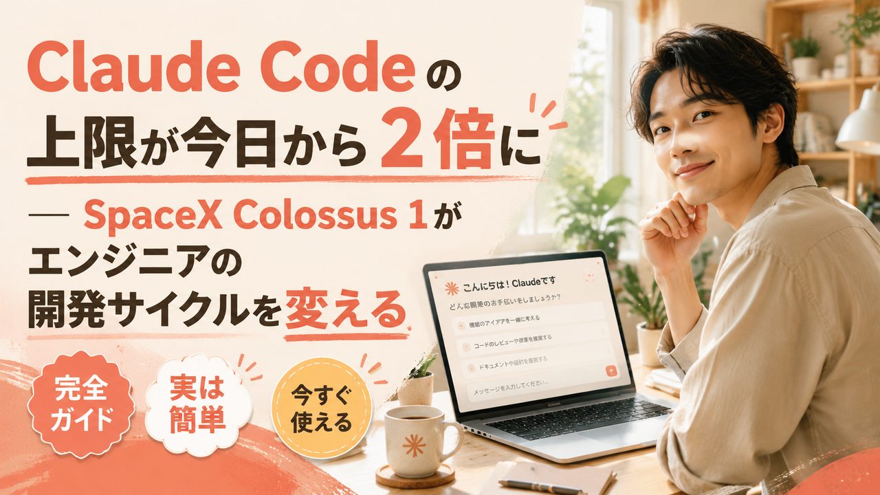 Claude Code 上限が 2 倍に｜SpaceX Colossus 1 の影響を解説