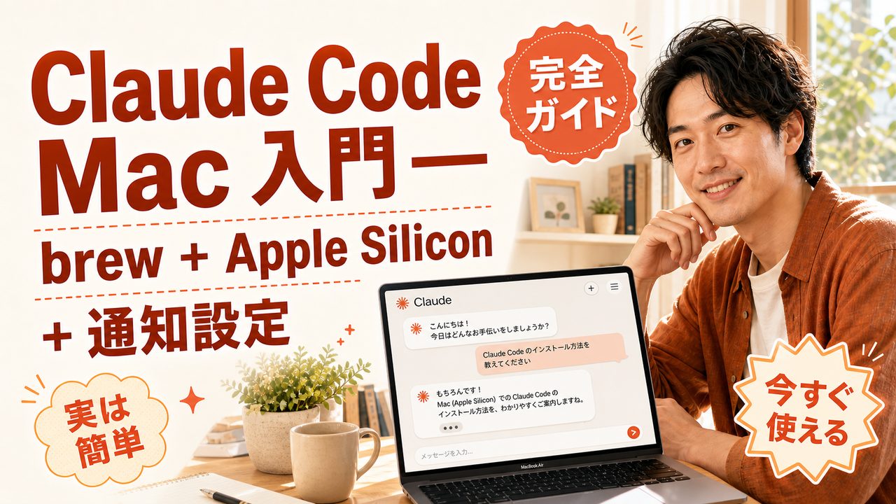 Claude Code Mac 入門｜brew + Apple Silicon の設定と手順