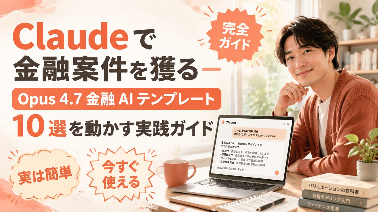 Claude で金融案件を獲る｜Opus 4.7 テンプレート 10 選