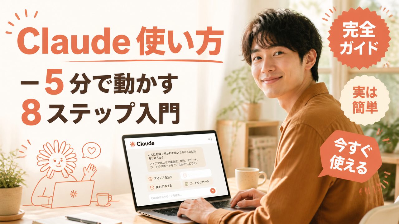 Claude 使い方入門｜5 分で動かす 8 ステップ手順を解説