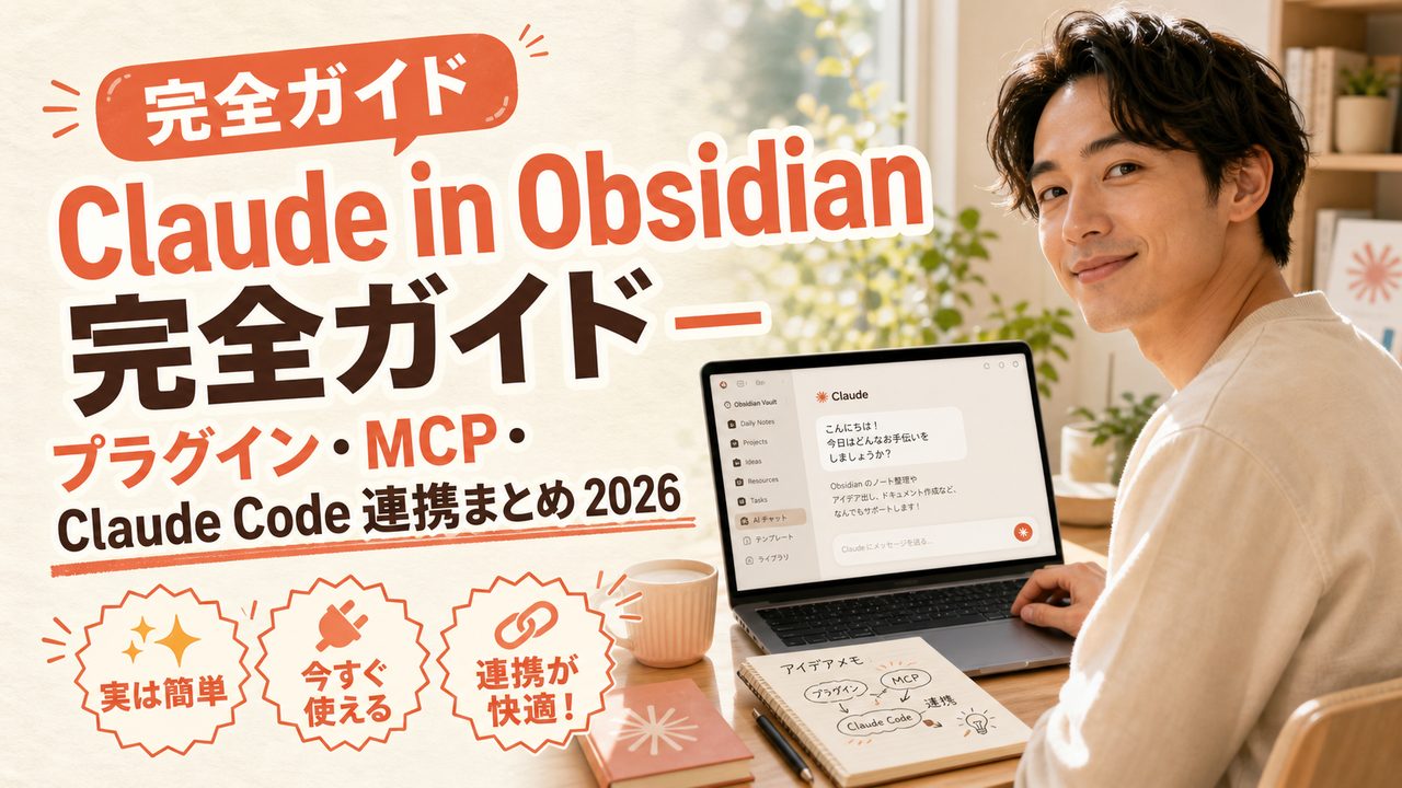 Claude in Obsidian｜プラグイン・MCP・Code 連携 2026