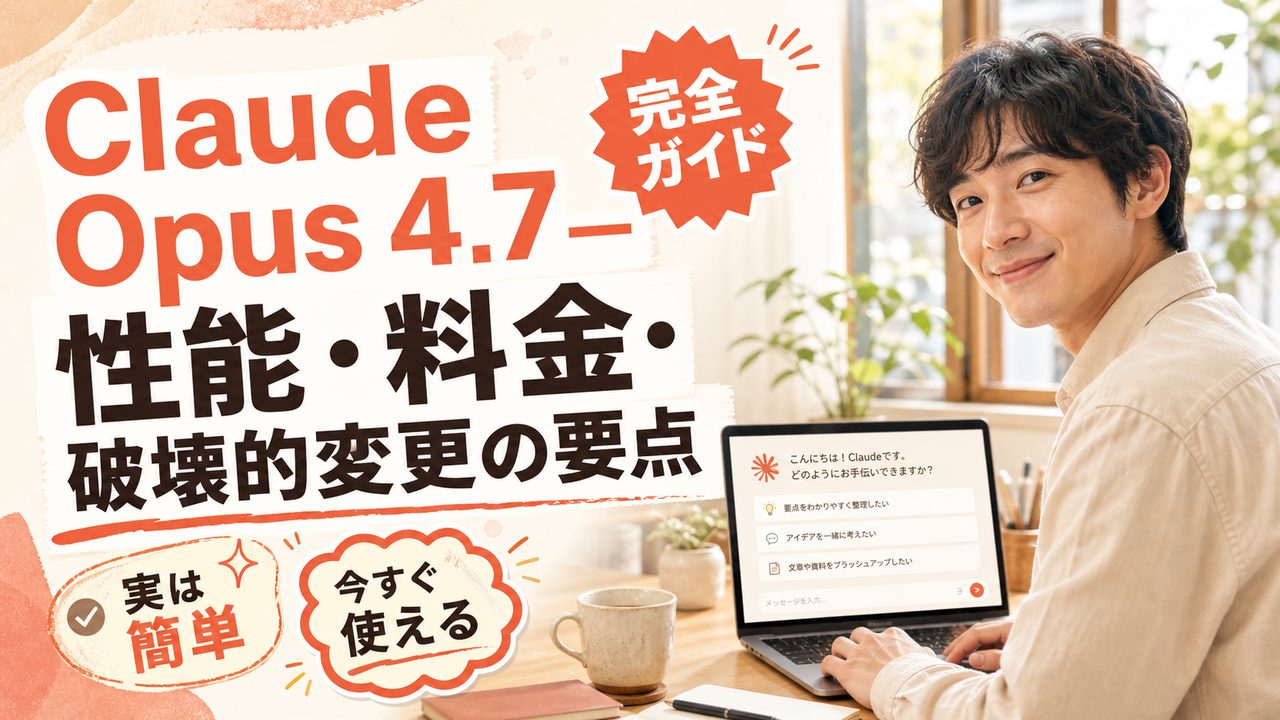 Claude Opus 4.7 とは｜性能・料金・破壊的変更の要点を解説