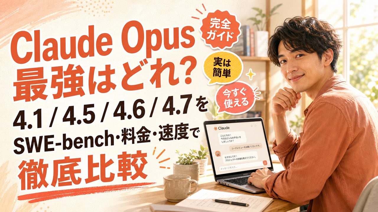 Claude Opus 4.1 / 4.5 / 4.6 / 4.7｜性能・料金の比較