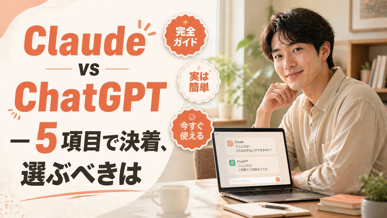 Claude vs ChatGPT 比較｜5 項目で決着、選ぶべきは何か