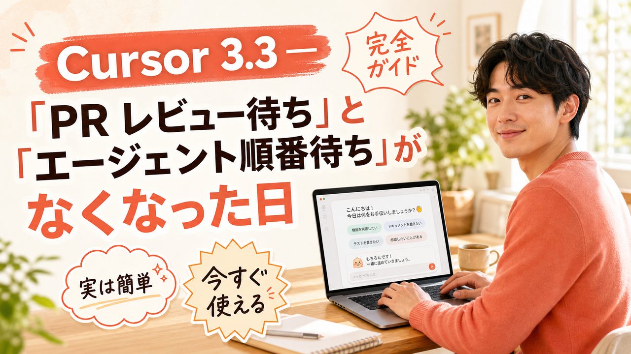 Cursor 3.3 の新機能｜PR レビュー並列化と /multitask の使い方