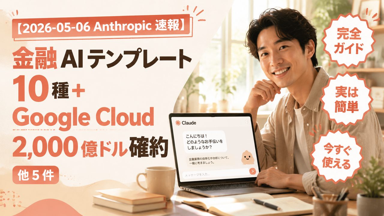 Anthropic 速報｜金融 AI テンプレ・Google Cloud 確約